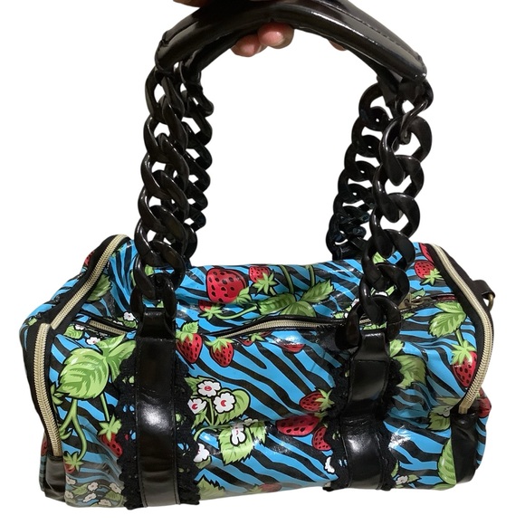 Betsey Johns Betseyville Strawberry Floral Handbag Vintage - Picture 2 of 11